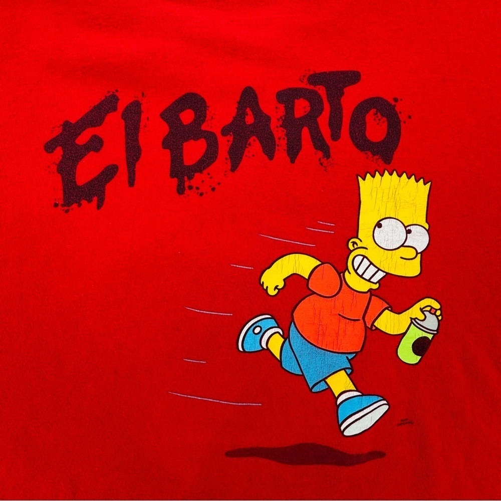 Vans X The Simpsons El Barto Men's T-Shirt Size X-Large Red Long Sleeve Graphic - Picture 6 of 14
